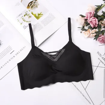 

Women's Spaghetti Strap Vest Bra Women Girls Padded Seamless Bra Vest Tops