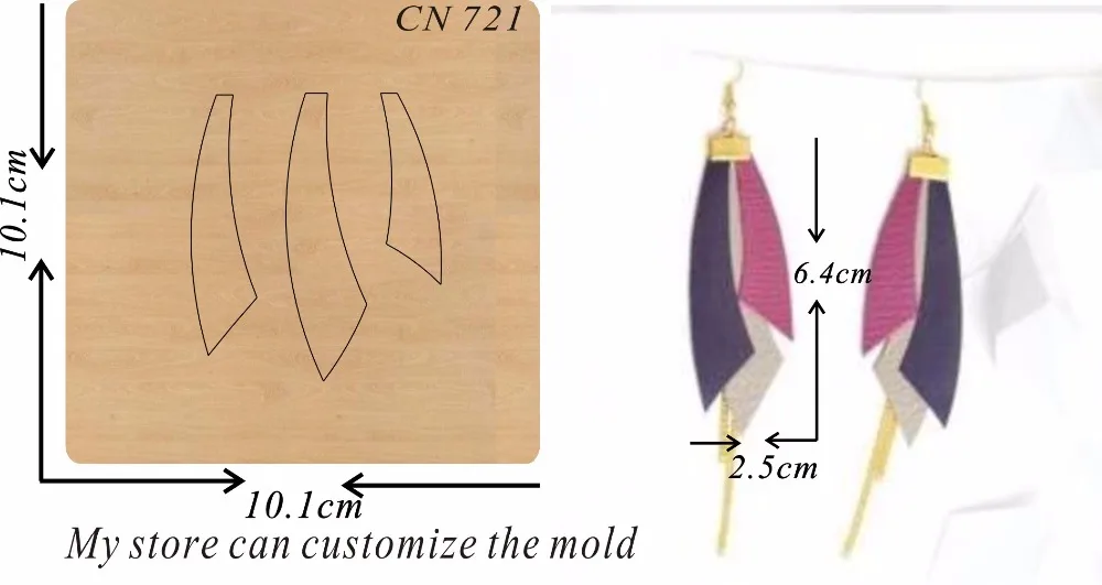 Серьги для скрапбукинга-721 деревянные формы, вырезанные аксессуары, деревянные серьги Regola Acciaio die Misura muyu