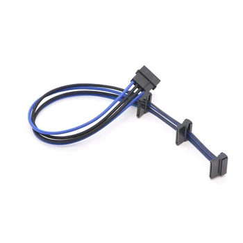 

Multicolor Sleeved IDE Molex 4Pin to 3x SATA 15Pin Power Supply Adapter Cable.