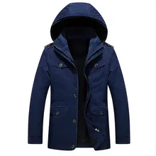 Хлопок Для мужчин длинный толстый мех лайнер пальто Зимние бархатные зимние теплая куртка