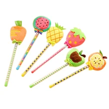 Доступный 120 шт. Творческий 3D плюшевые фрукты гелевая ручка Симпатичные черные чернила подпись ручка дети подарок Офис Школьные принадлежности