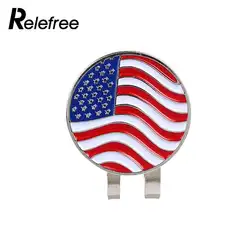 Флаг США Гольф Кепки магнитный зажим Гольф мяч стремясь маркер сплав вывеска Профессиональный Гольф аксессуары