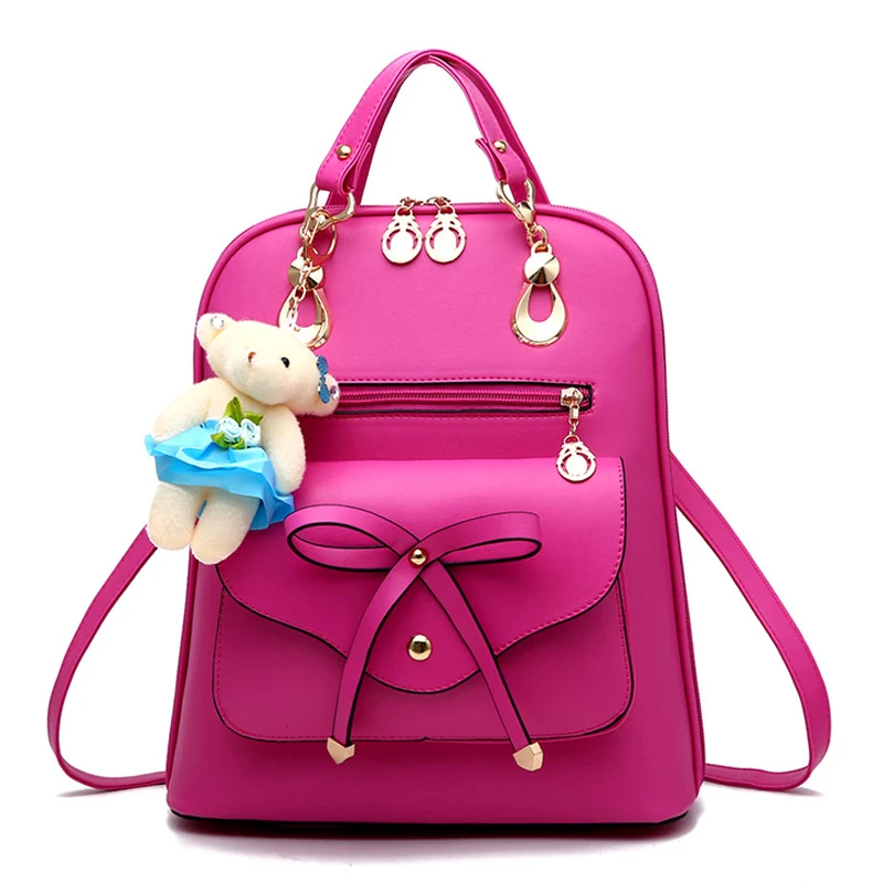 Rusoonnic Mochila, женский рюкзак, кожаные рюкзаки, рюкзак, черный, школьные сумки, feminina escolar sac a dos, сумки для женщин - Цвет: Red