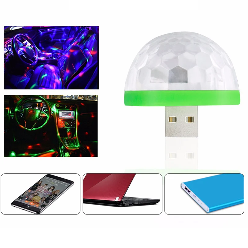 Автомобильный светодиодный USB атмосферный свет DJ RGB мини цветная музыкальная