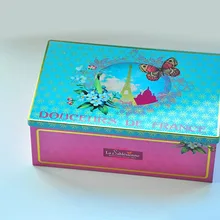 Франция прямоугольная жестяная коробка для хранения/Подарочная коробка/специальный дизайн контейнер