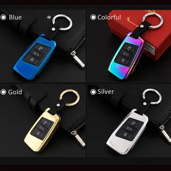 

New Zinc alloy Smart key fob Remote 3 Buttons Key Car Cover For Volkswagen VW Magotan Passat B8 Skoda A7 key case shell set