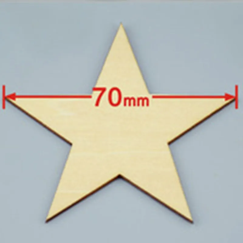  48pcs/lot 70mm Blank pentagram natural plywood Suitable for Christmas party wood wedding teaching o - 32493098173