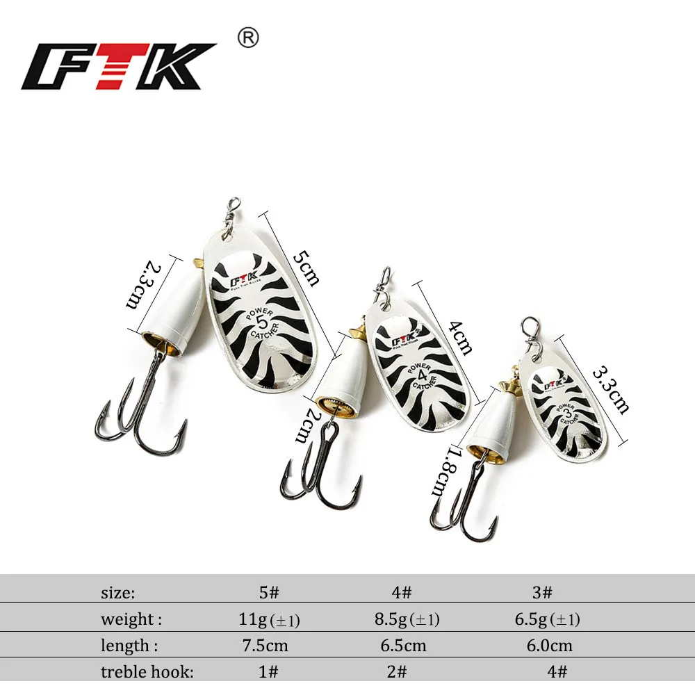 FTK 1 шт. Спиннер приманка рыболовная Ловец мощности рыболовные приманки размер 3 # 5
