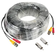 60 м 196ft BNC DC разъем видео Мощность Сиамский кабель CCTV аксессуары для камеры видеонаблюдения DVR