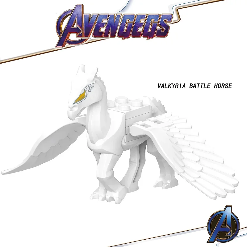 

Legoed Avengers 4 Endgame Marvel Iron Man Infinity Gauntlet Valkyria Battle Horse Building Blocks Children Gift Toys GD213
