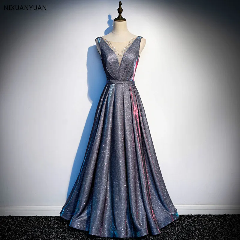 Сексуальное вечернее платье с v-образным вырезом, Robe De Soiree, высокое качество, Серый Тюль, вечерние платья с аппликацией, настоящая фотография, vestido de festa