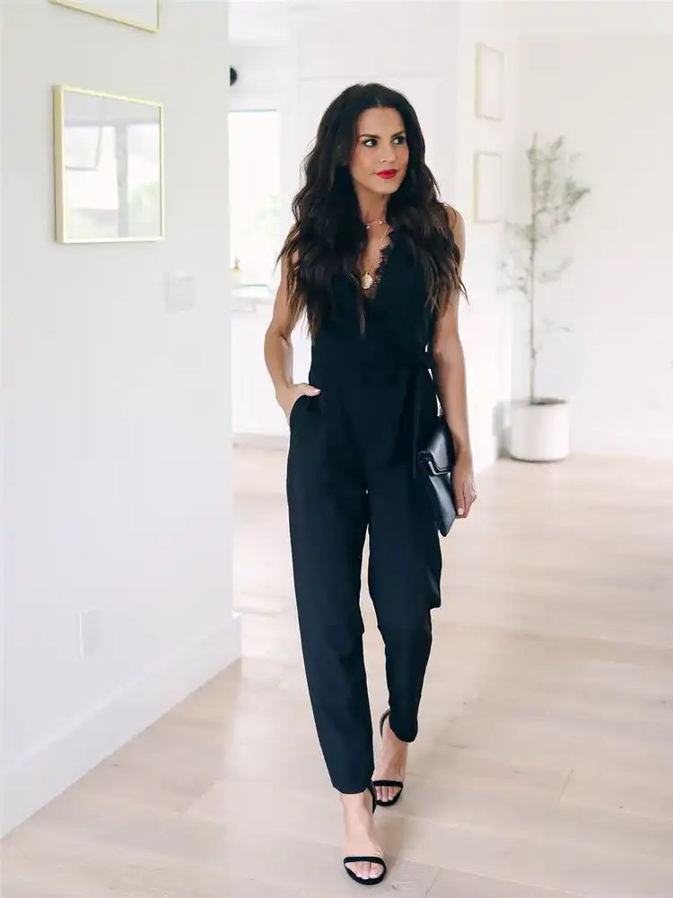 black jumpsuit pockets