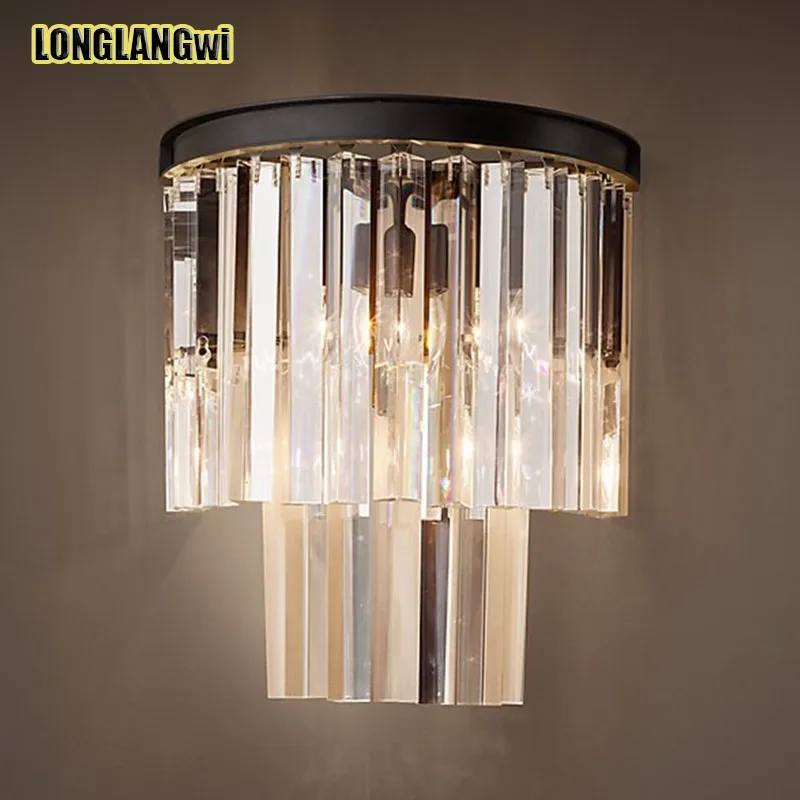 

Modern Art crystal decoration Iron wall lamp crystal wall light indoor lighting wall sconces for bedroom AC90-260V free shipping