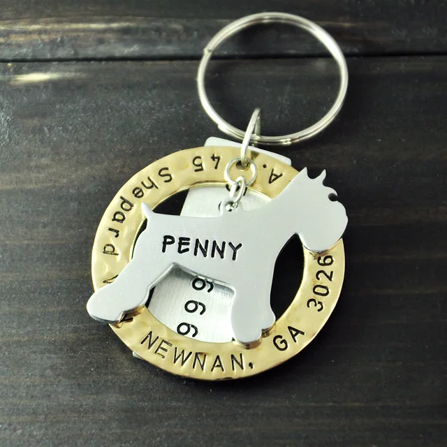 personalized schnauzer dog tag custom pet tags hand stamped