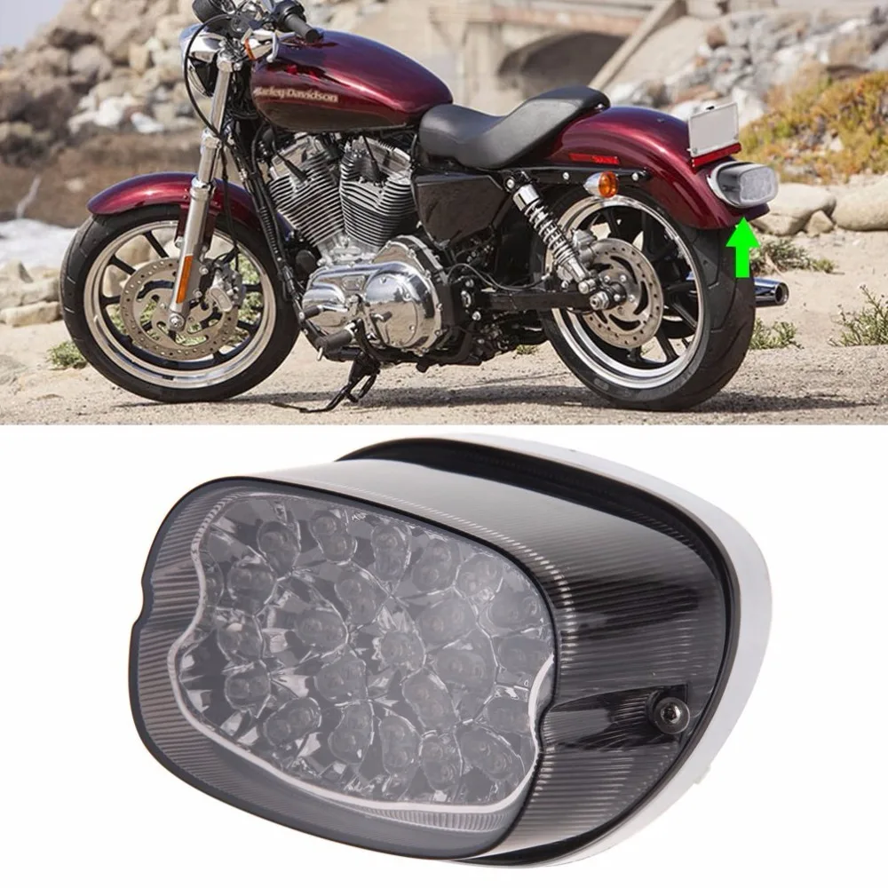 Motorcycle LED Brake Tail Light License Plate Lamp for Harley Sportster