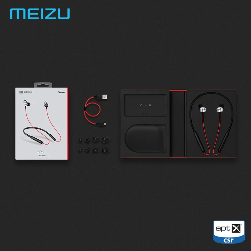 Meizu ep52 Спорт наушники беспроводные Bluetooth вкладыши IPX5 водонепроницаемый aptX с