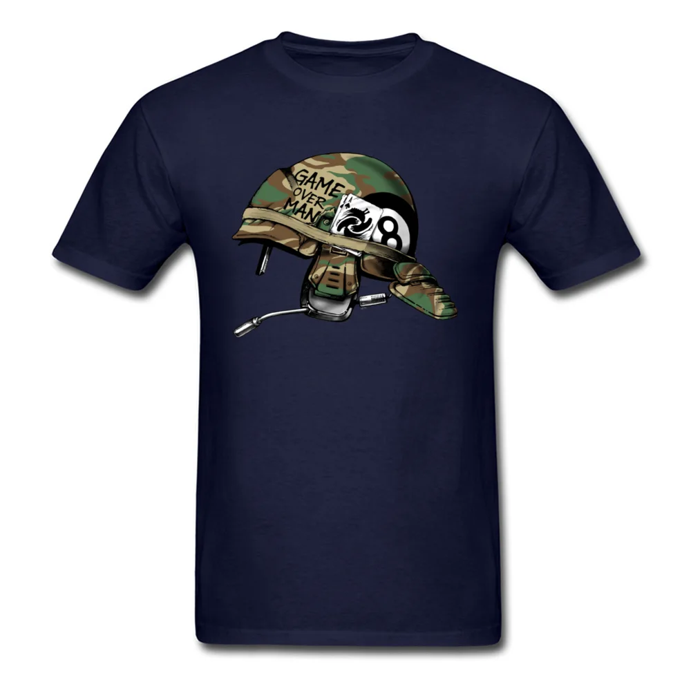 Geek Game Over Man Men's T-shirts Family Summer Fall Short Sleeve O-Neck 100% Cotton Tops Shirt Birthday Tee-Shirt Game Over Man navy