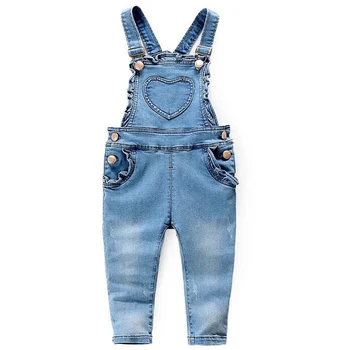 

DZIECKO Kids Denim Jumpsuit 2018 New Fashion Children Overalls Jeans Heart Patten Design Kids Pants Boys Girls Jeans Trousers