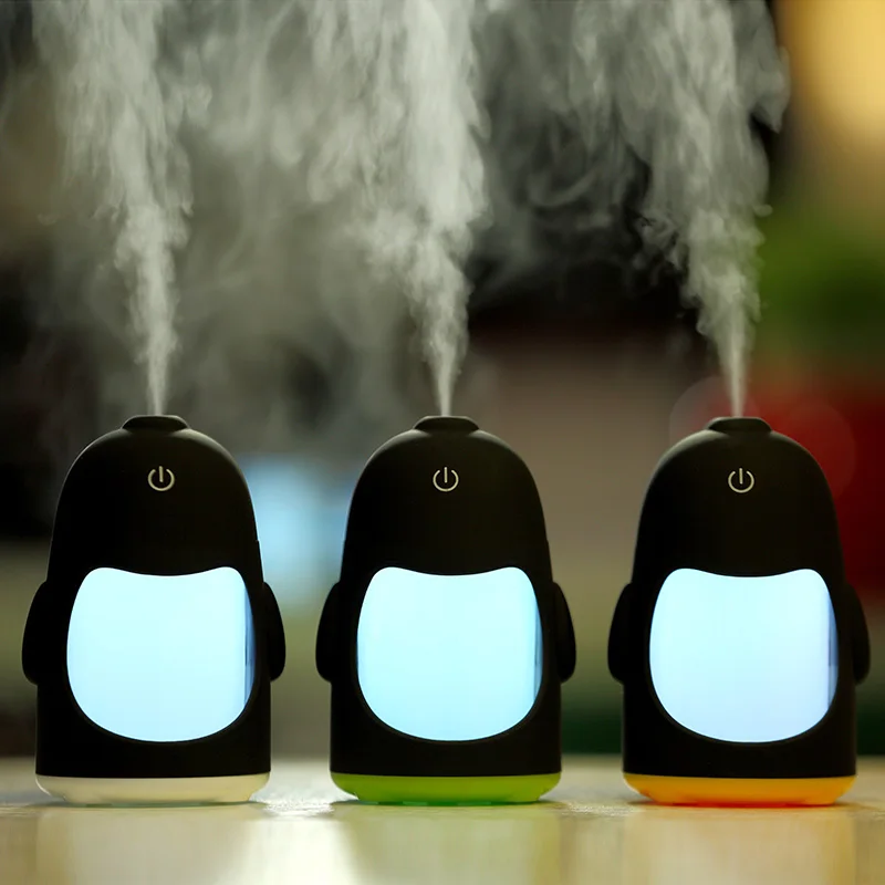 

2018 Lowest Price Cute Penguin Humidifier USB Ultrasonic Essential Oil Diffuser Difusor De Aroma with Multi Colors Night Light
