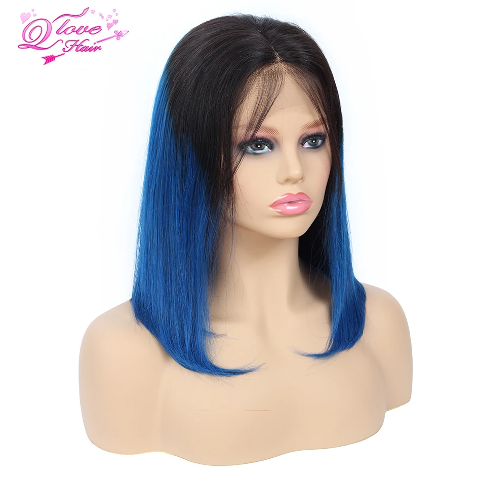 Парик Queen Love Hair монгольский Короткий прямой парик из 100% человеческих волос 1B 99J #27