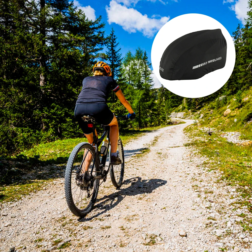Waterproof Bike Helmet Cover with Reflective Strip Cycling Bicycle Helmet Rain Cover Road Bicycle Helmet Water Snow Cover