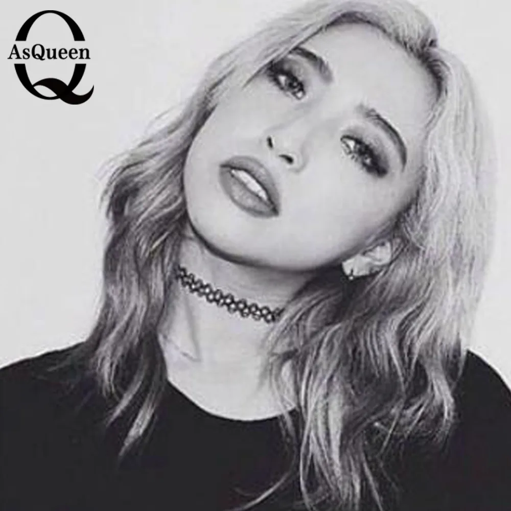 Бренд ASQUEEN Q хит продаж винтажный хип хоп Чокер тату из эластичного материала