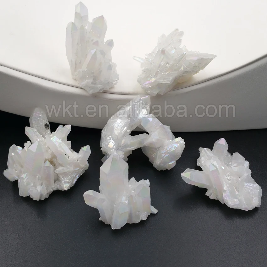 

WT-G231 Wholesale custom Gorgeous Aura Crystal Quartz Cluster Stone, Charm Natural Display Stone Crystal Cluste in random shape