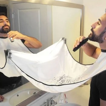 120x80cm Bathroom Male Black Beard Hair Shave Apron for Man