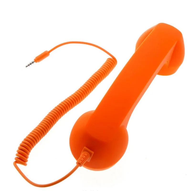 Микрофон 3,5 мм Ретро телефон телефонные приемники гарнитур для мобильного телефона для iPhone/iPad/htc/samsung PC портативные классические наушники - Цвет: Оранжевый