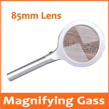 5X 10X подсветкой домашнего офиса Чтение лупы ручное увеличительное стекло Оборудование для ремонта часов и ювелирных изделий с украшенное мозаикой из драгоценных камней, 12 светодиодный свет для полевых Тесты