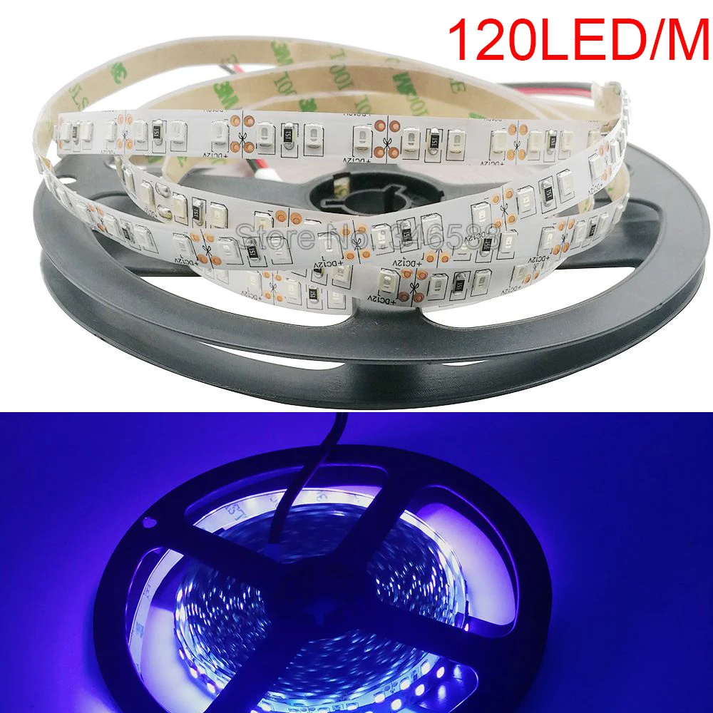 5 M/Roll 600 светодиодный s 2835SMD DC12V 120 светодиодный/м гибкий Светодиодные ленты IP20 IP65 Водонепроницаемый фиолетовый/ультрафиолетового/УФ полоска