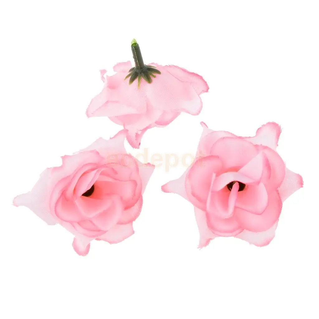 50x Artificial Silk Triangle Rose Flower Heads Bulk Wedding Decoration