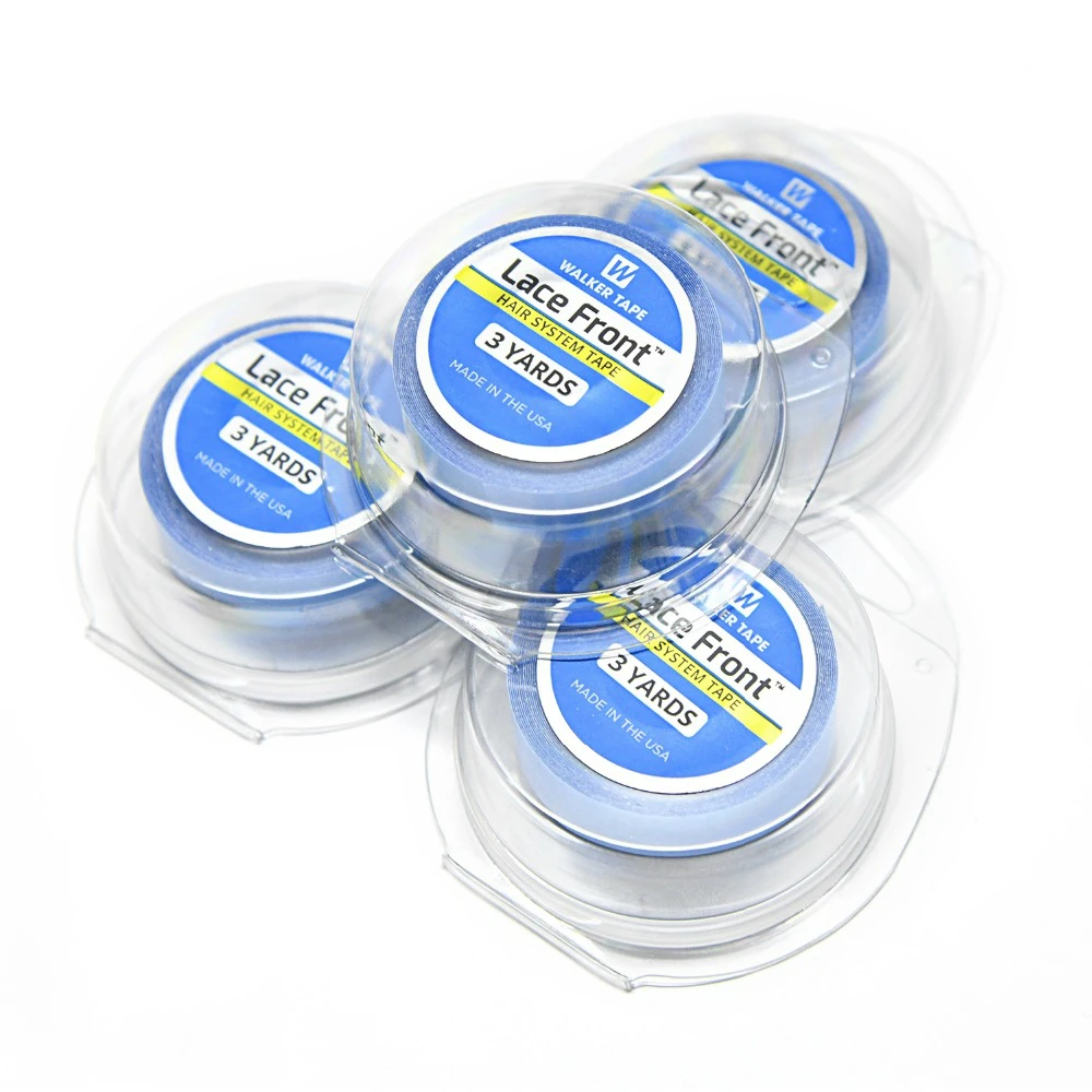 FREE SHIPPING 1 Roll 1.27cm*3 yards Blue Color Super New Package Quality Hair Extension Tape Double Sided Adhesive Tape