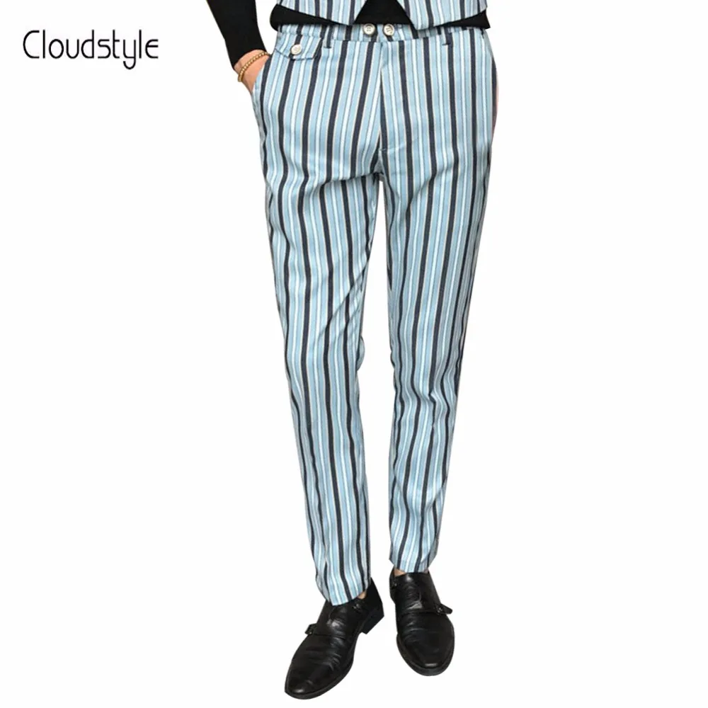 Cloudstyle 2017 New Arrival Fashion High Quality Suit Pants Men Striped