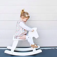 Скандинавском стиле деревянная троянская лошадь качалка модель лошадки дом мебель стул игры, игрушки для девочек Дети Рождественские подарки идеи