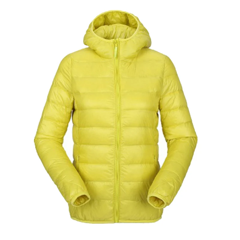 Winter Women Light Parka Jacket Slim Fit Hooded Jackets Long Sleeve Warm Coat Parka Female Solid Color Outwear Winter Jackets