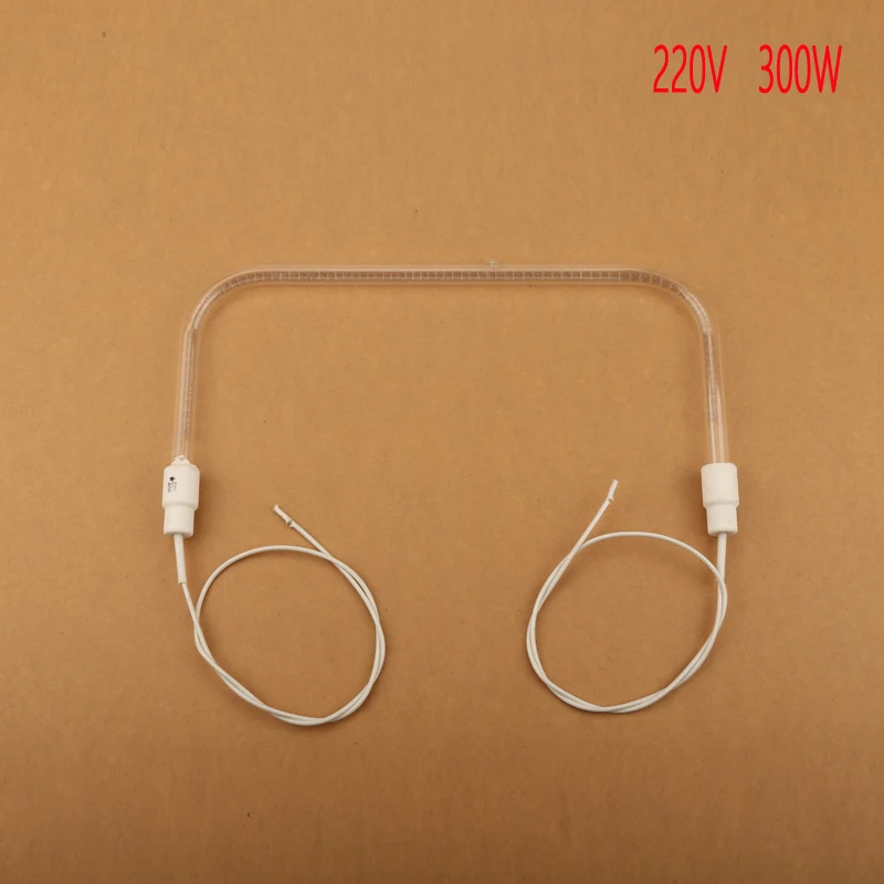 big U shape 300W 220V Vacuum Halogen Infrared Quartz Tube for