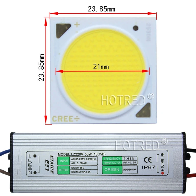 Cree CXA 2530 CXA2530 белый теплый белый 60 Вт COB светодиодный Диод излучатель лампа светильник+ 50 Вт водонепроницаемый драйвер 85-265VAC+ радиатор, объектив