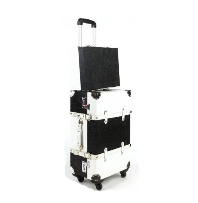Travel tale 2" 24" 2" дюймов деревянный ретро комплект багажных сумок на колесиках Спиннер в винтажном стиле, масштабных дорожных чемоданов на колеса - Цвет: luggage VS smallbag