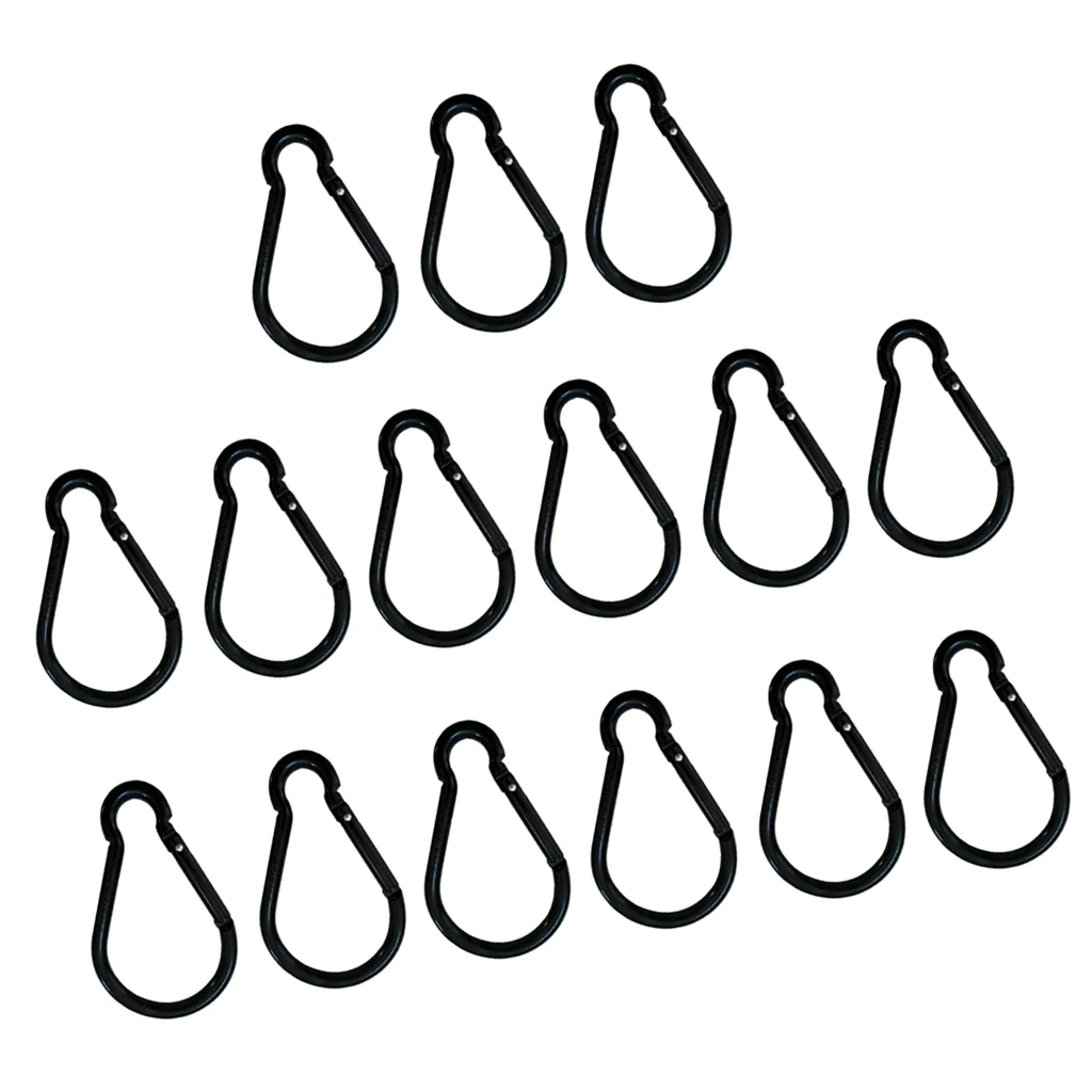 MagiDeal 15pcs Multiuse Camping Keychain Carabiner Key Holder Sports Backpack Buckle Aluminum Keychain Carabiner