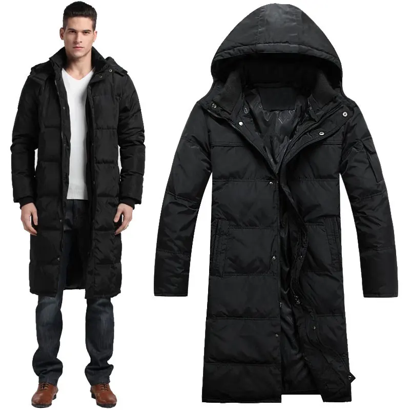 Зима,, мужской пуховик, длинная куртка для зимы-40 градусов, отстегивающийся капюшон, теплый пуховик для мужчин S-XXXXL