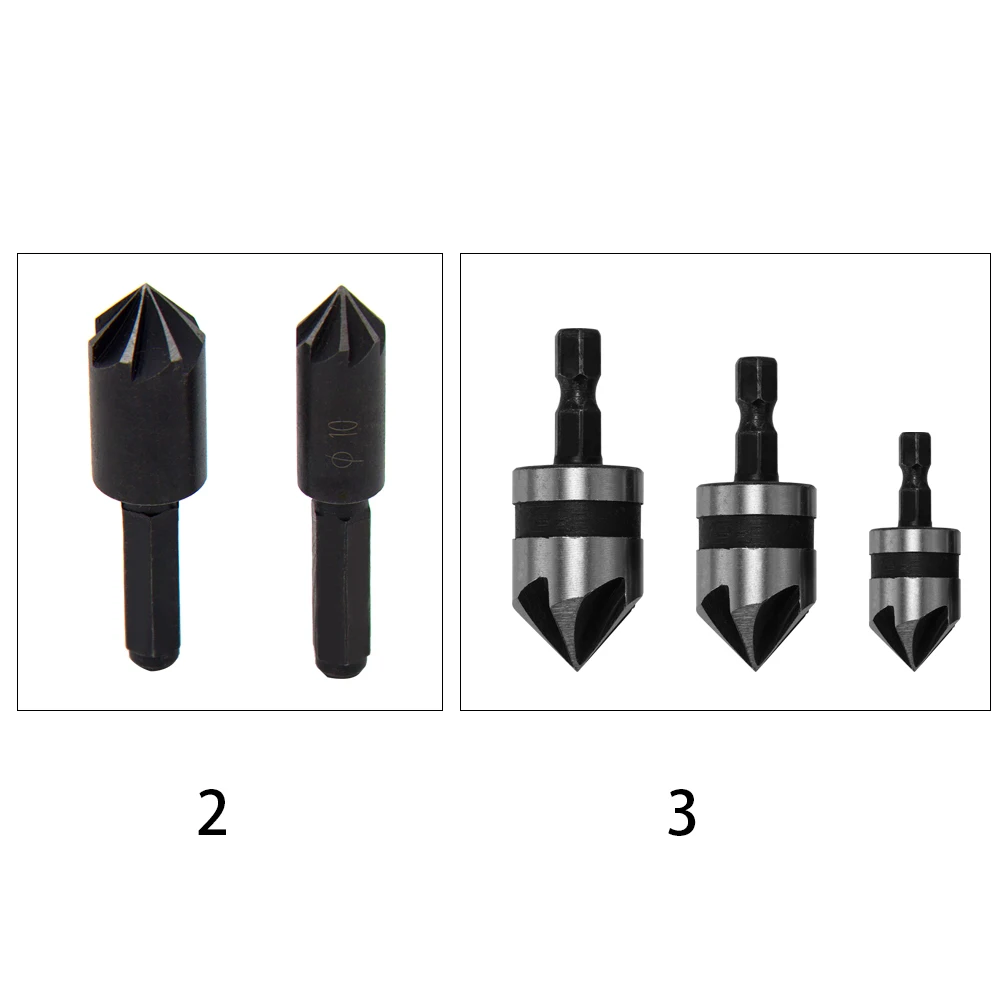 High Carbon Steel Drill Bit Chamfer Hex Handle Countersink Boring Set Wood Soft Metal Quick Change Drill Bits Chamfering Machine