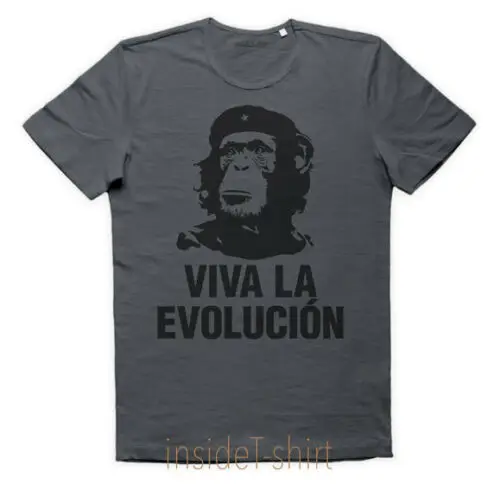 

MAGLIETTA VIVA LA EVOLUCION maglia scimmia Che Guevara ape evolution T-SHIRT MAN Fashion Style Men Tee,100% Cotton Classic tee