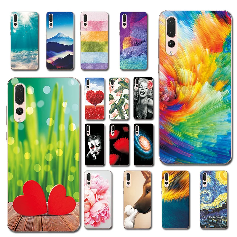 

Flowers Painted Phone Case For Huawei P20 Pro Soft Silicone Back Cover For HuaweiP20 Pro Novelty Capa P20Pro 6.1 inch