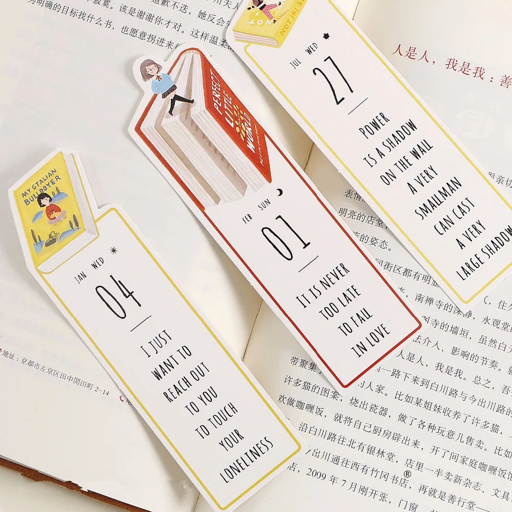 

Happy journey 30pcs bookmark set Page marker Inspirational words Fresh Stationery School supplies separador de libros FC172