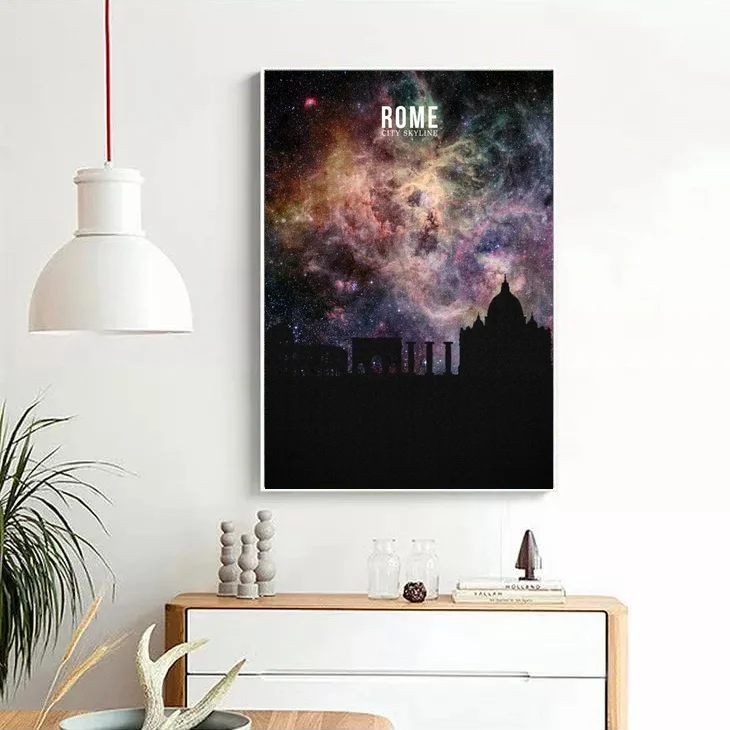 

ROME Skyline Universe Art Canvas Poster Home Decor