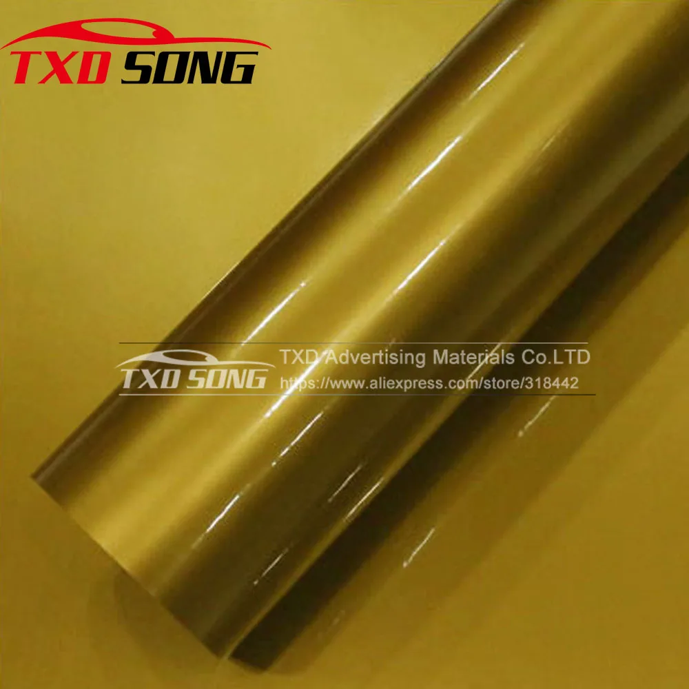 Buy 1.52*20M/Roll Super Glossy Gold Vinyl Sticker High