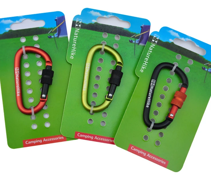 Free Shipping 10PCS/LOT 6cm AL ALLOY CARABINER w/ LOCK SPRING SNAP CLIP