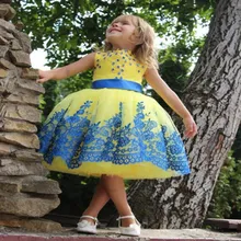 Элегантное нарядное платье для девочек, держащих букет невесты; платья, аппликации из кружева без рукавов для вечеринки в честь Дня Рождения, платья для первого причастия для девочек, Нарядные платья