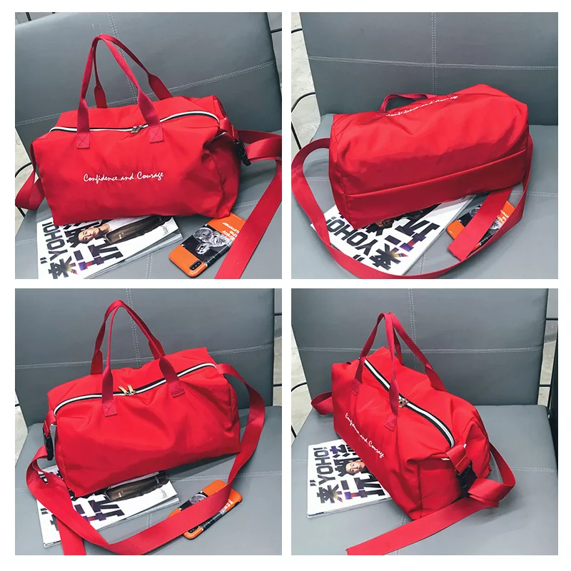 

Fashion Women Travel Bag Crossbody Female Portable Waterproof Nylon Short-distance Wild Weekend Package Letter Pattern